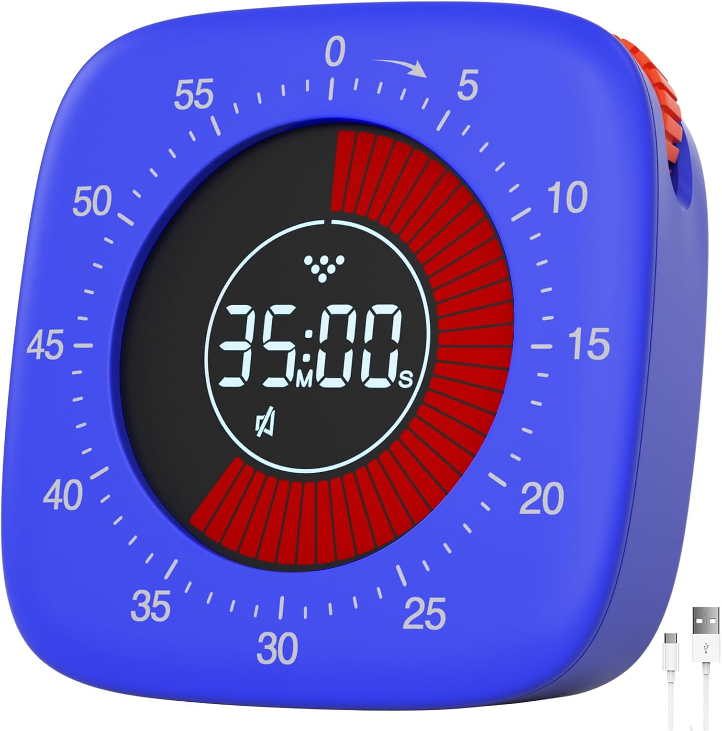 Shintrend Temporizador visual para niños recargable temporizador digital de cuenta regresiva de 60 minutos, temporizadores silenciosos para escuela,