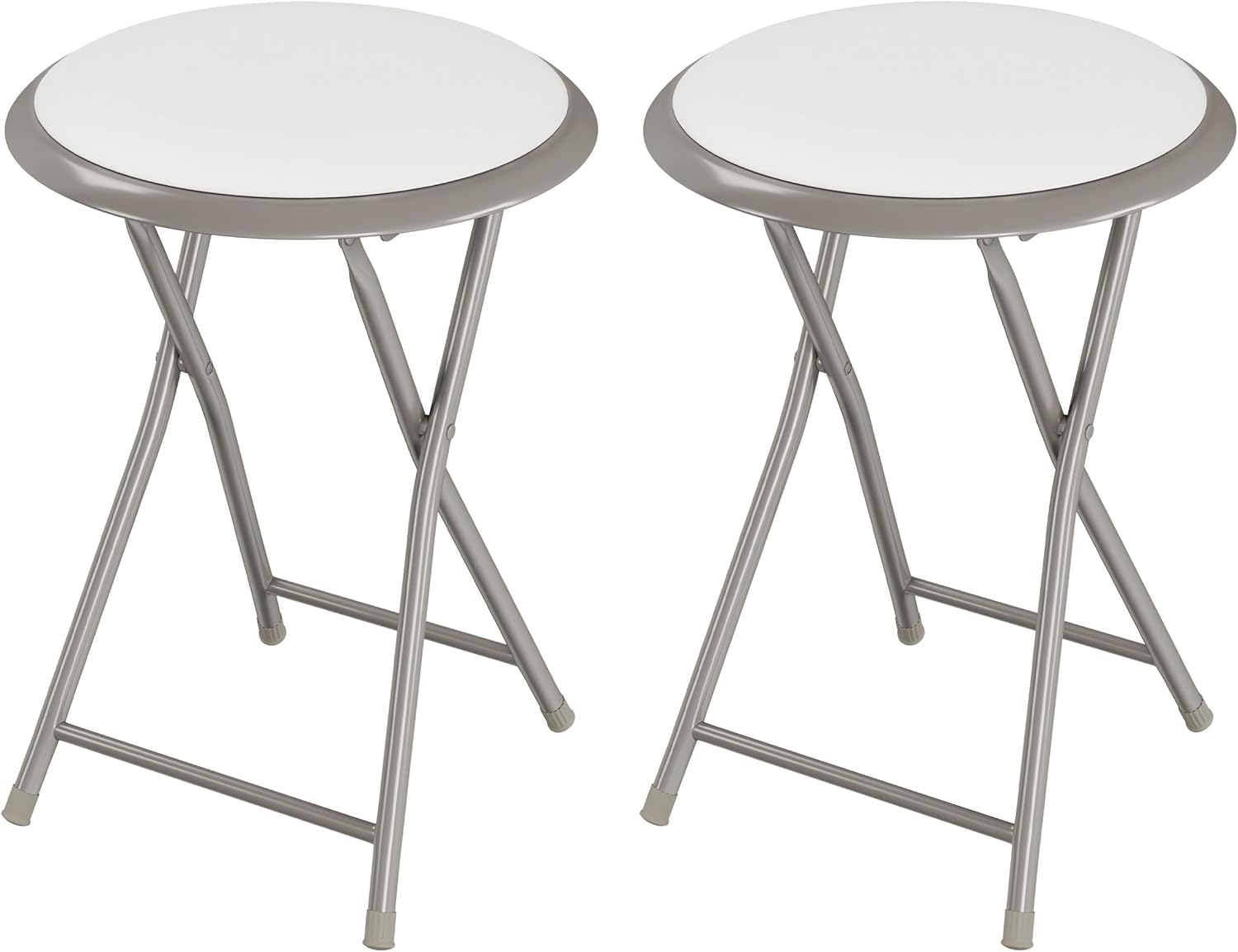 Trademark Home – Juego de 2 taburetes de bar plegables de 18 pulgadas, capacidad de 225 libras y asientos acolchados para dormitorio, recreación o
