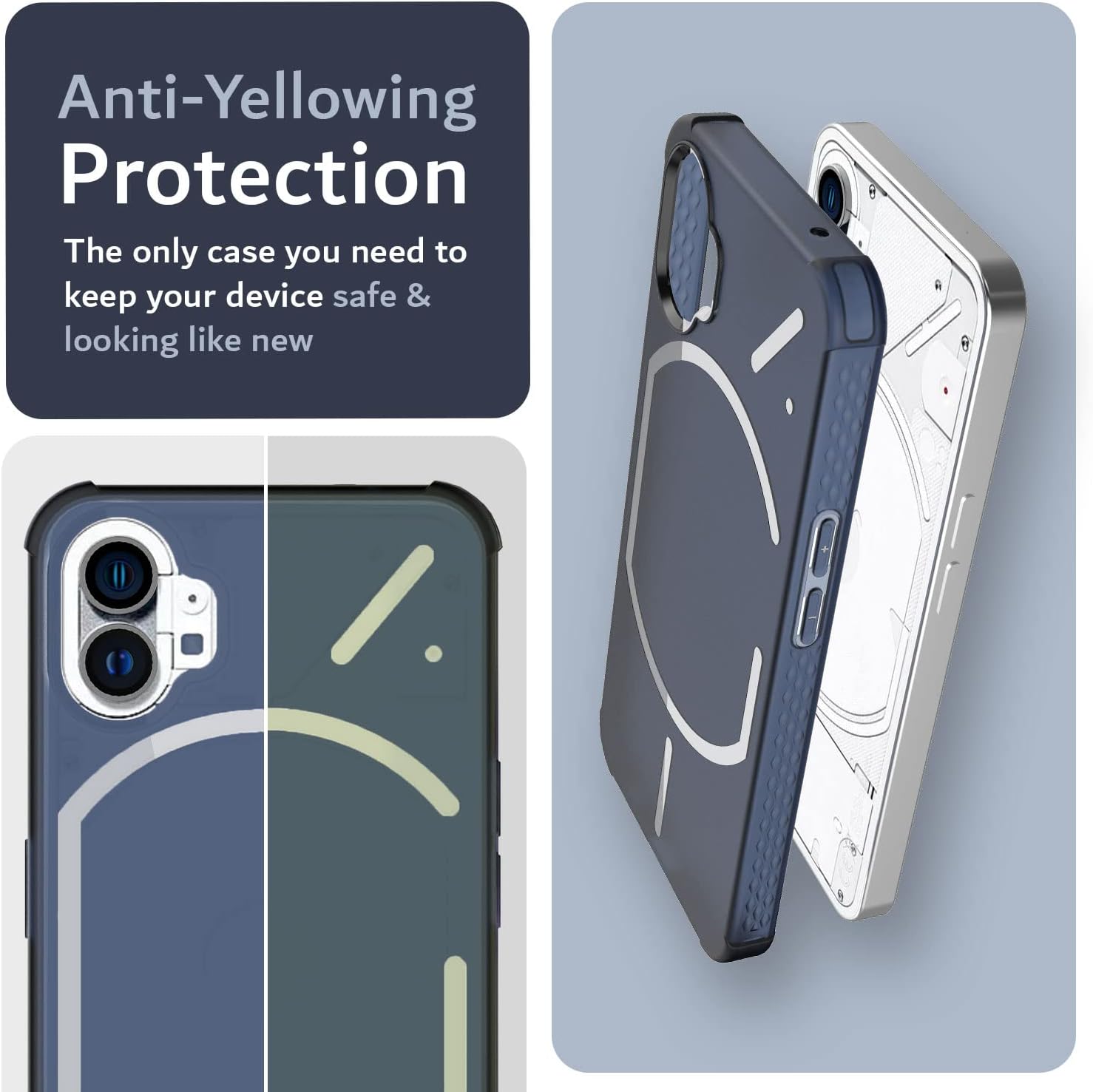 TUDIA SKN – Funda para teléfono (1) de ajuste resistente, a prueba de golpes, anti-amarilleamiento, agarre delgado, poliuretano termoplástico