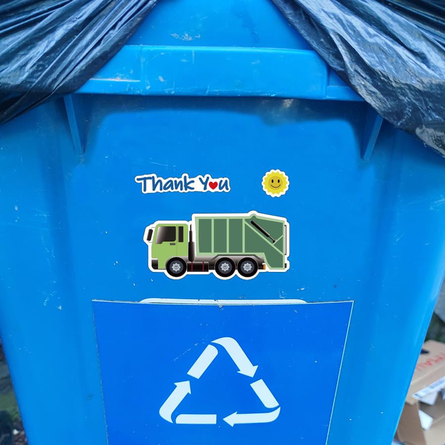 (2x) Thank You Sanitation Workers Sticker Decal, Outdoor Sticker for Garbage Bin,Truck,Trash Can Sticker with Love and Support for Sanitation