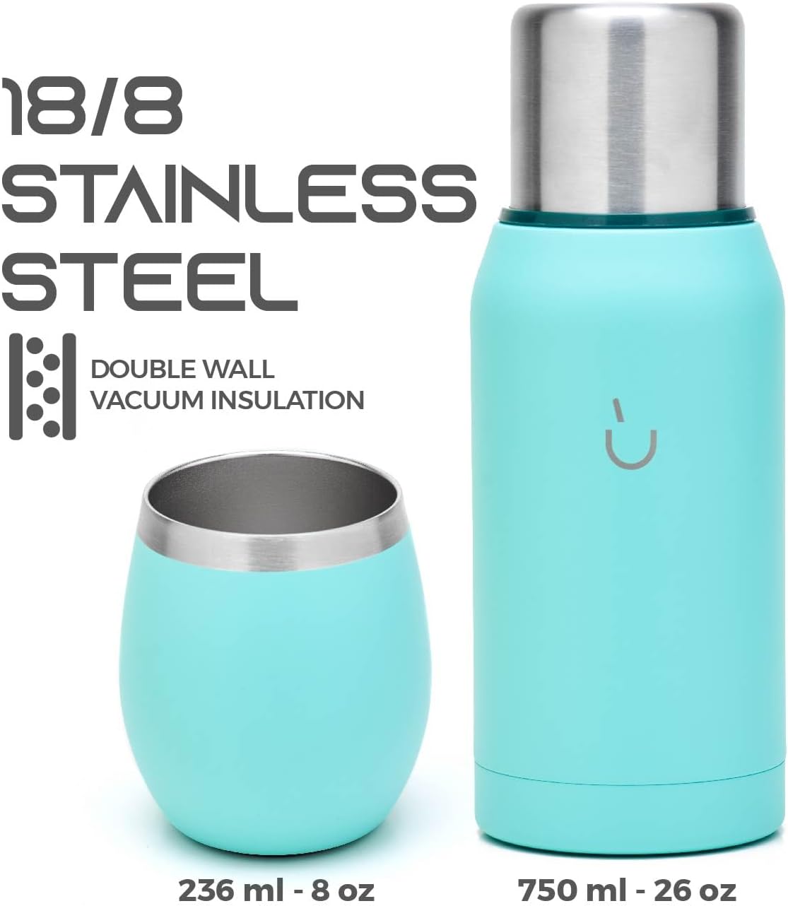 BALIBETOV Kit de yerba mate  Incluye 1 taza de yerba mate, 1 pajilla Bombilla Mate y 1 Mate Termo con 2 tapones  La calabaza de yerba mate de acero