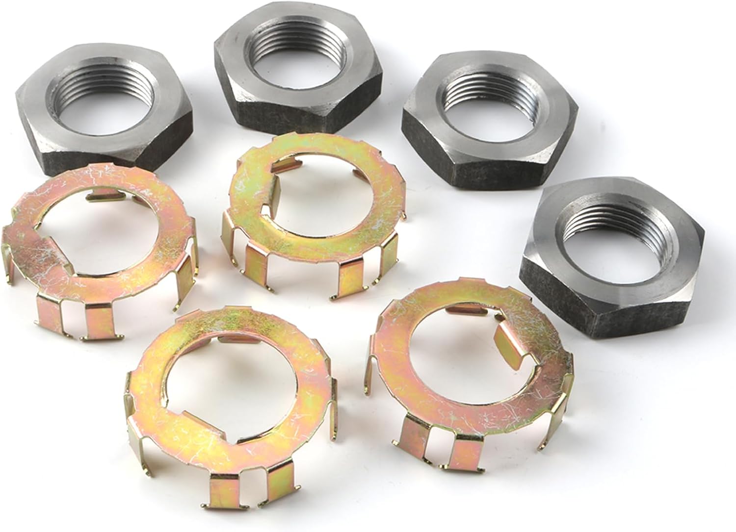 Camotokiit Nuevo Retenedor de tuerca de husillo de rueda de remolque para 2 a 8K Dexter 6-190 6-191, 4 tuercas y 4 retenedores