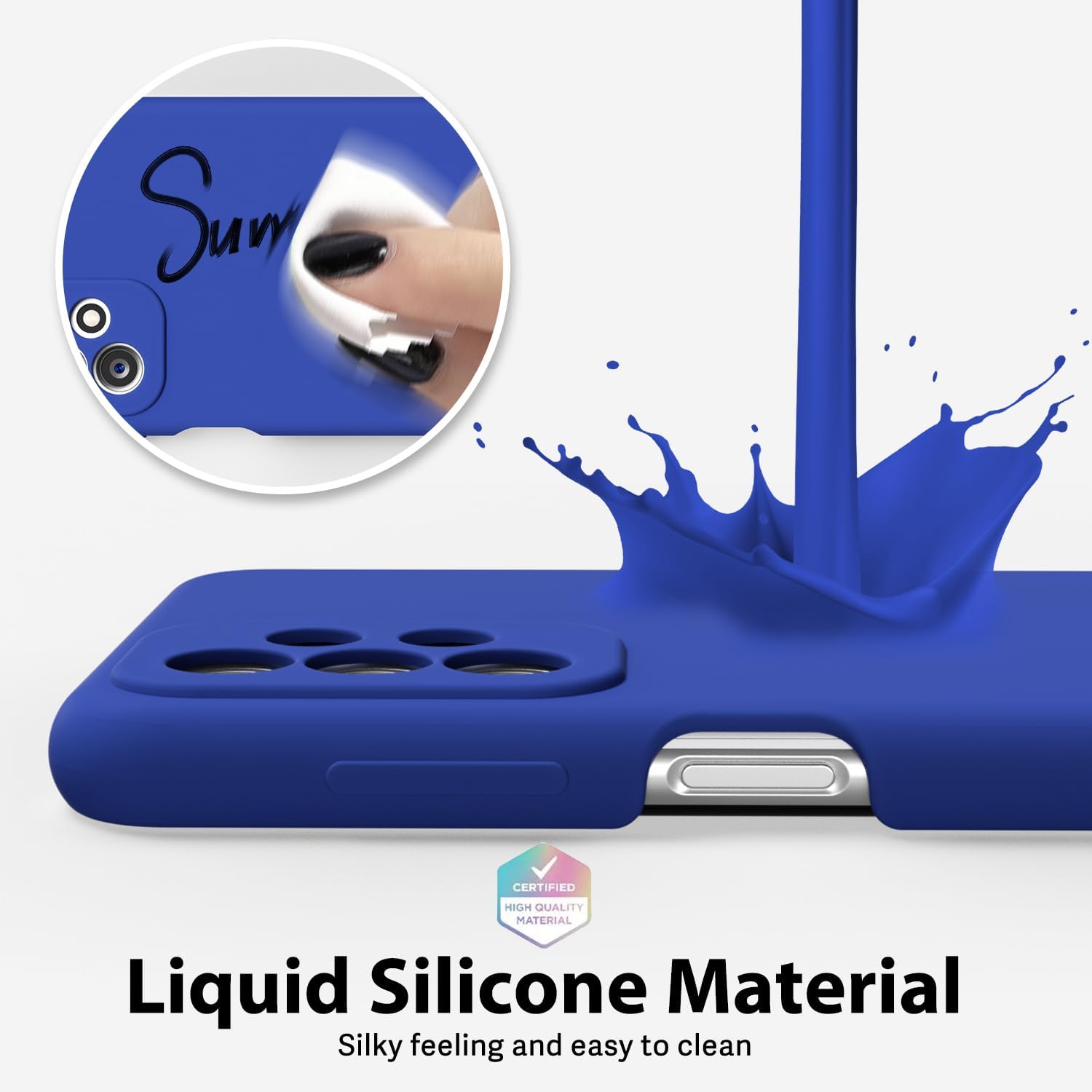 oakxco Funda de silicona líquida para Samsung Galaxy A23 5G, bonita funda delgada y delgada de goma suave de TPU para mujeres y niñas, protección