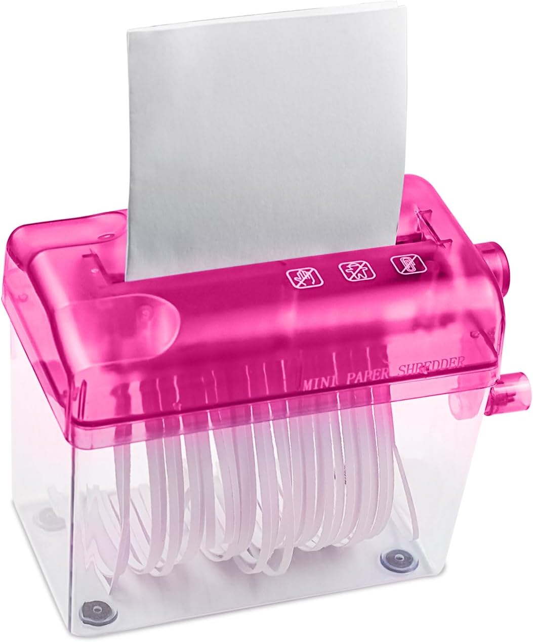 JIKIOU Mini trituradora de mano Trituradora de papel portátil Trituradora manual Documentos Herramienta de corte de papel para oficina en casa