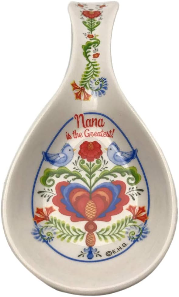 Cuchara decorativa de cerámica para cocina de E.H.G  Birds Artwork “Nana is the Greatest”