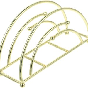 Tofficu Soporte de servilleta de decoración retro, soporte de almacenamiento de servilletas de decoración dorada, soporte decorativo para pañuelos Tofficu Soporte de servilleta de decoración retro, soporte de almacenamiento de servilletas de decoración dorada, soporte decorativo para pañuelos