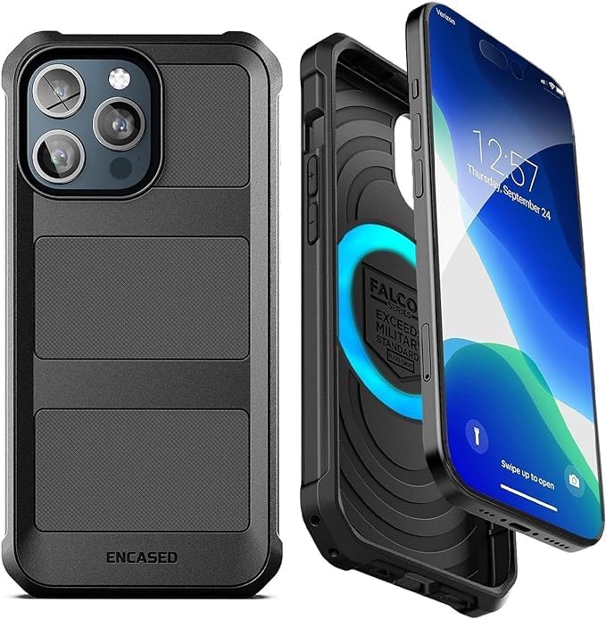Combo de funda de batería 2 en 1 para iPhone 15 Pro – Funda protectora de cuerpo completo con banco de energía extraíble (compatible con MagSafe),