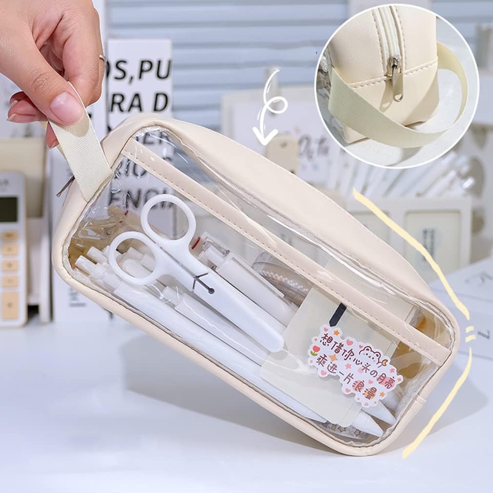 Estuche para lápices con soporte para bolígrafos, organizador grande de almacenamiento para unisex, 1 unidad (azul)