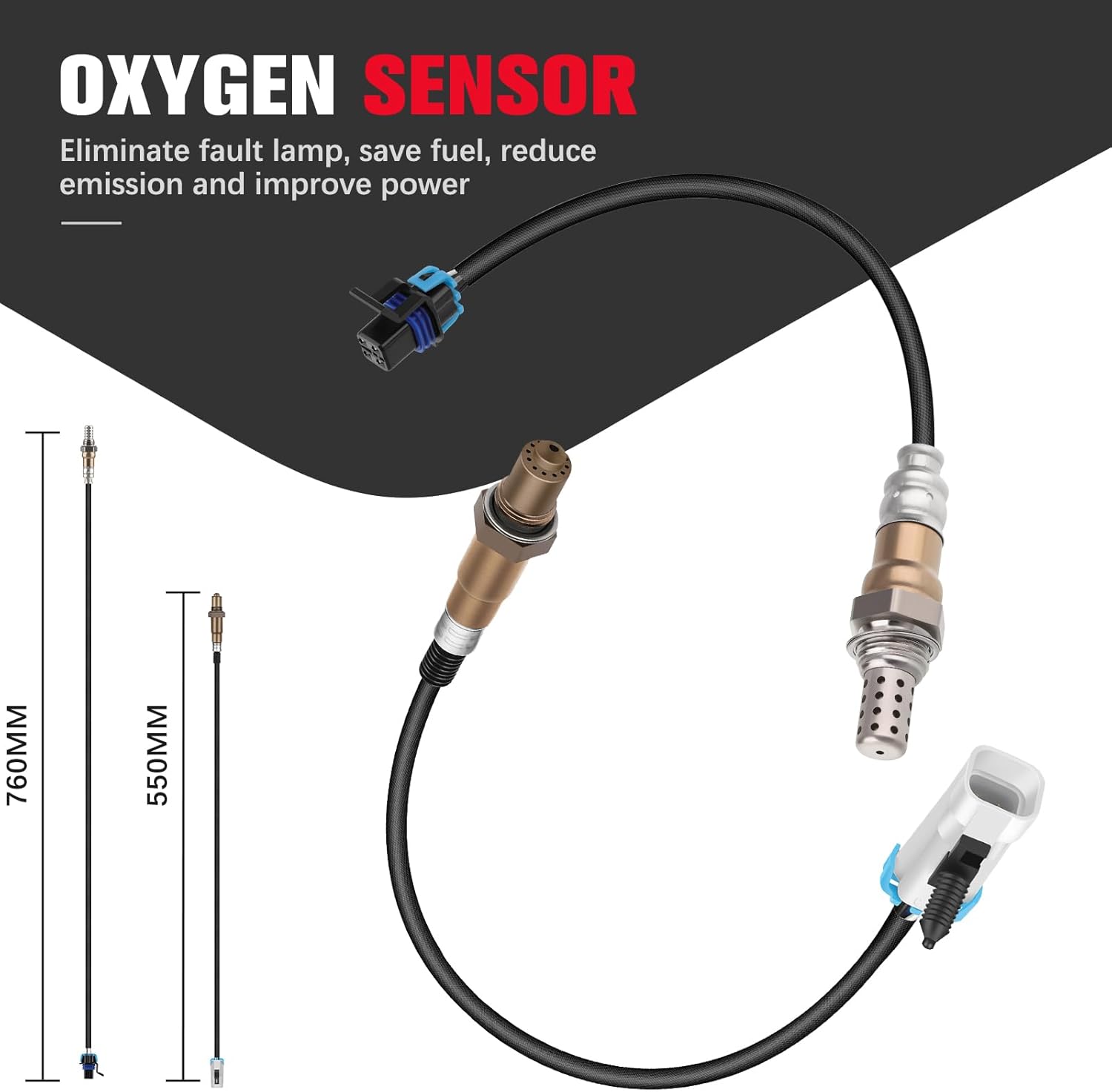 QIJIAUTO Sensor de oxígeno O2 aguas arriba aguas abajo compatible con 2005-2010 para Chevy Cobalt 2007-2008 para Chevy HHR SG368, 234-4066