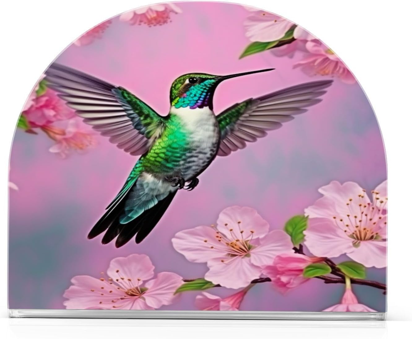 Servilleteros de colibrí y flor de cerezo para mesas, servilleteros de acrílico transparente, servilleteros de cóctel para cocina, restaurante, bar,
