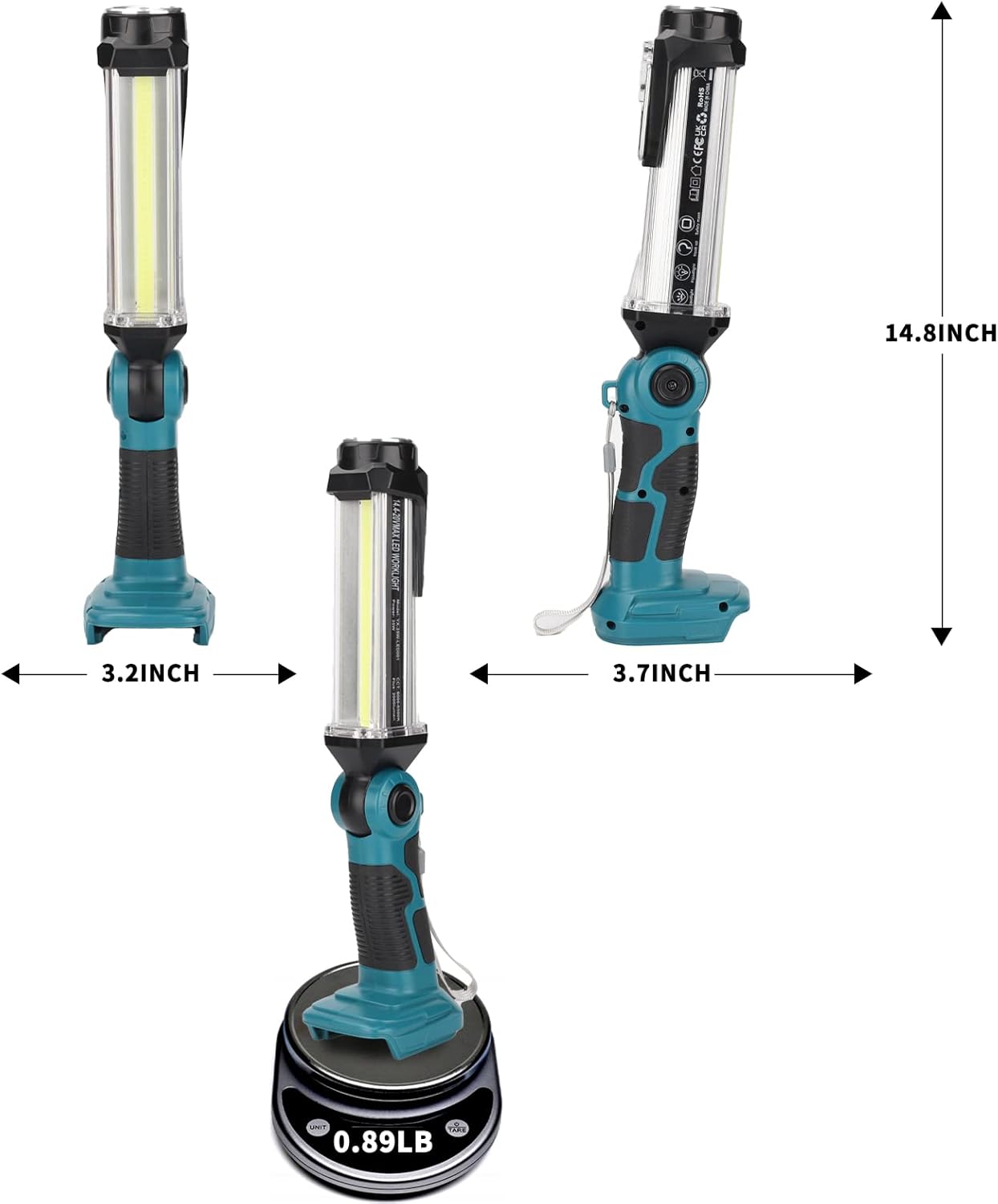 Luz de trabajo LED de 2000LM para Makita 18V LXT batería de litio, linterna de 25W para camping, reparación de automóviles, iluminación de