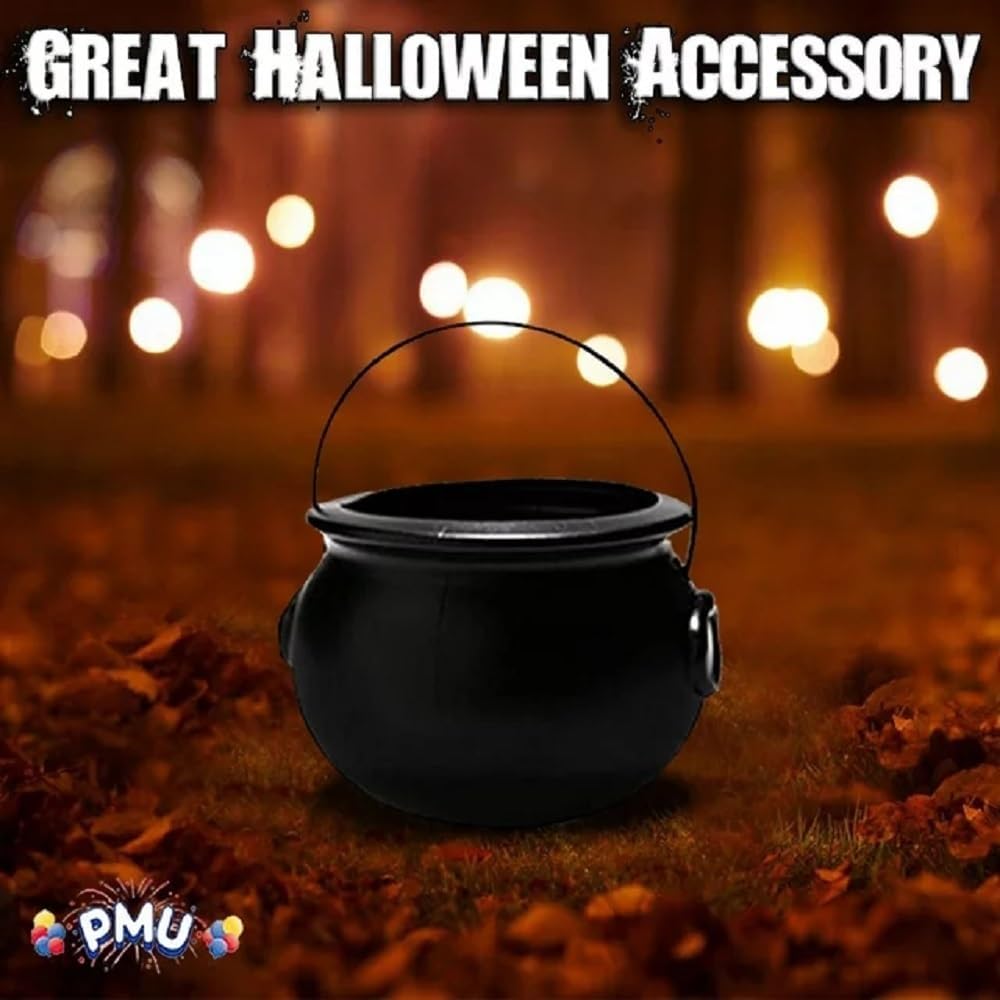PMU Caldero de Halloween  Molde de soplado, accesorio de plástico para fiestas, soporte para dulces para niños, recuerdos y suministros de fiesta de