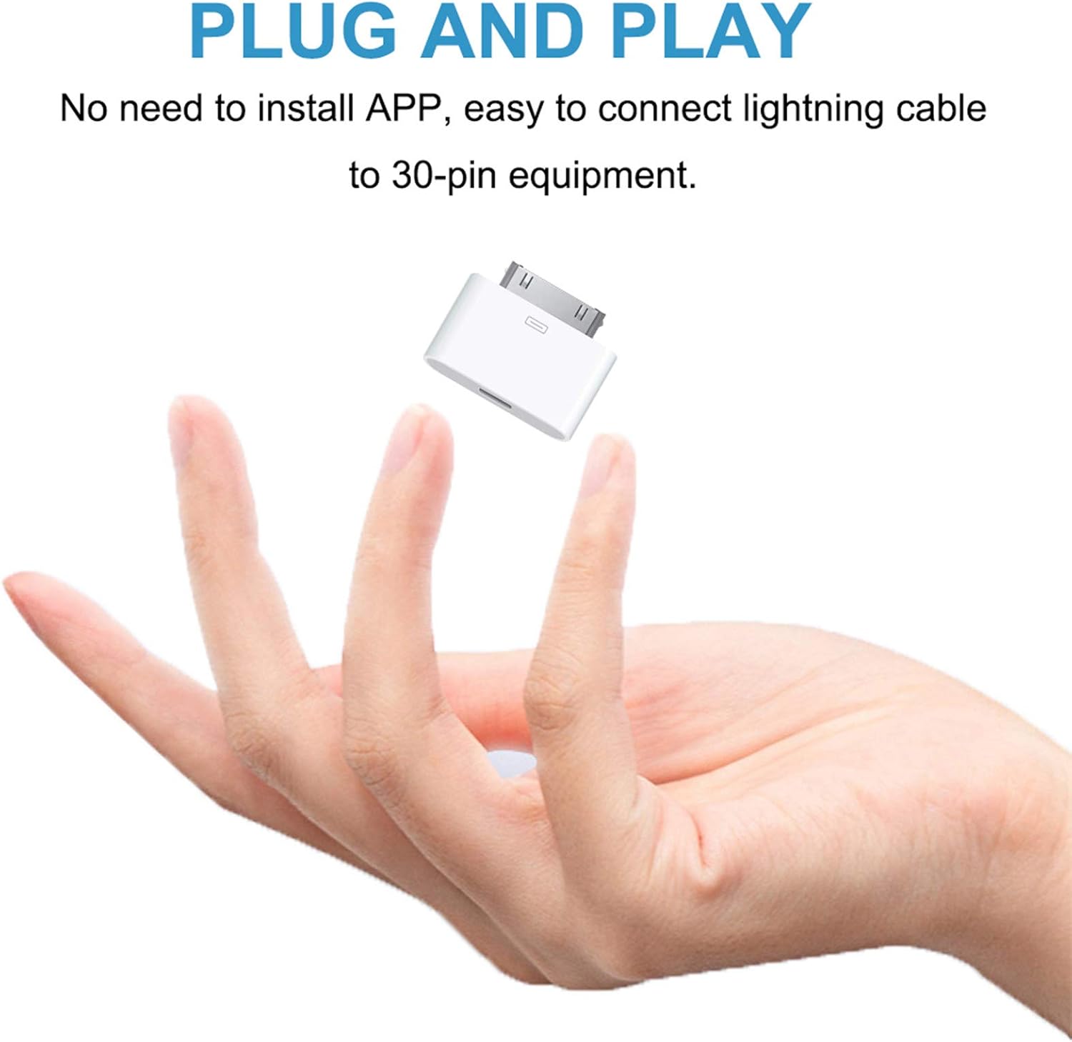 ROSYCLO - Adaptador Lightning de 30 pines a Lightning con certificación MFi de 8 pines hembra a 30 pines conector de base macho de 30 pines - Imagen 6