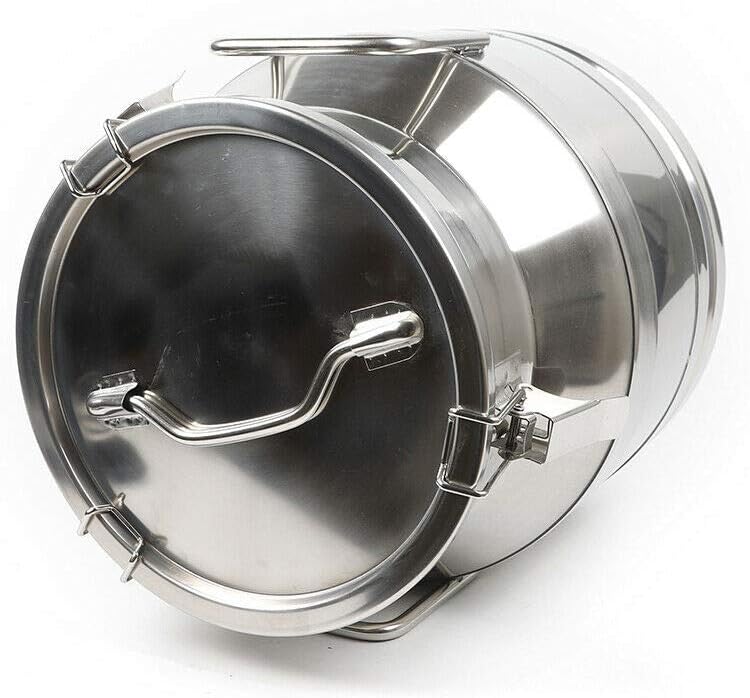 20L 5.25 galones de acero inoxidable lata de leche, jarra de leche cubo de vino cubo botella contenedor líquido almacenamiento Wtapa sellada de
