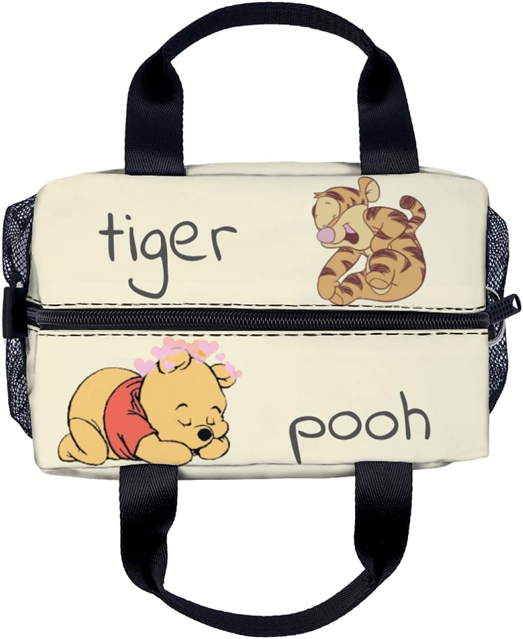 Bolsa de almuerzo con diseño de oso de dibujos animados, bolsa de almuerzo reutilizable a prueba de fugas con correa ajustable para el hombro