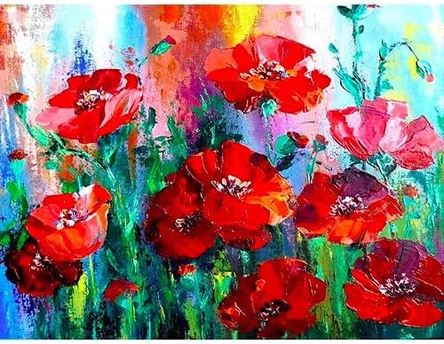 LVIITIS Kits de pintura de diamantes de flores fáciles para adultos principiantes, kits de puntos de diamante para adultos, pintura de Navidad con