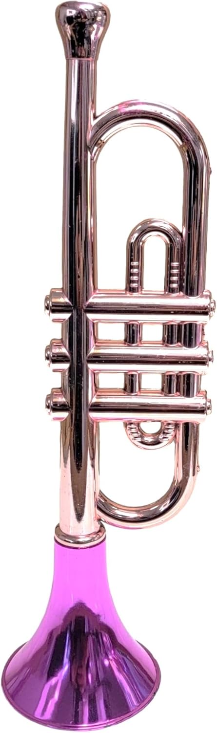 Trompetas metálicas (13 pulgadas), juguetes musicales de plástico para niños, instrumentos para hacer ruido para fiestas de cumpleaños, deportes,