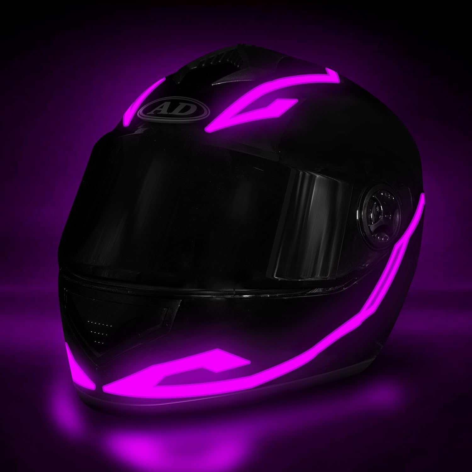 Luz para casco de motocicleta, 3 modos de conducción EL, tira de luz para casco, kit de decoración de luz de señal de conducción nocturna