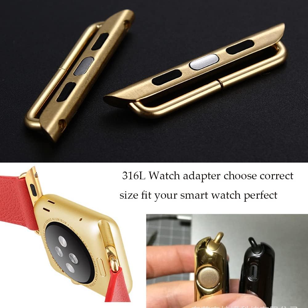 Conectores de correa de reloj, adaptador de acero inoxidable, eslabón de metal de repuesto con destornillador, herramienta compatible con Apple