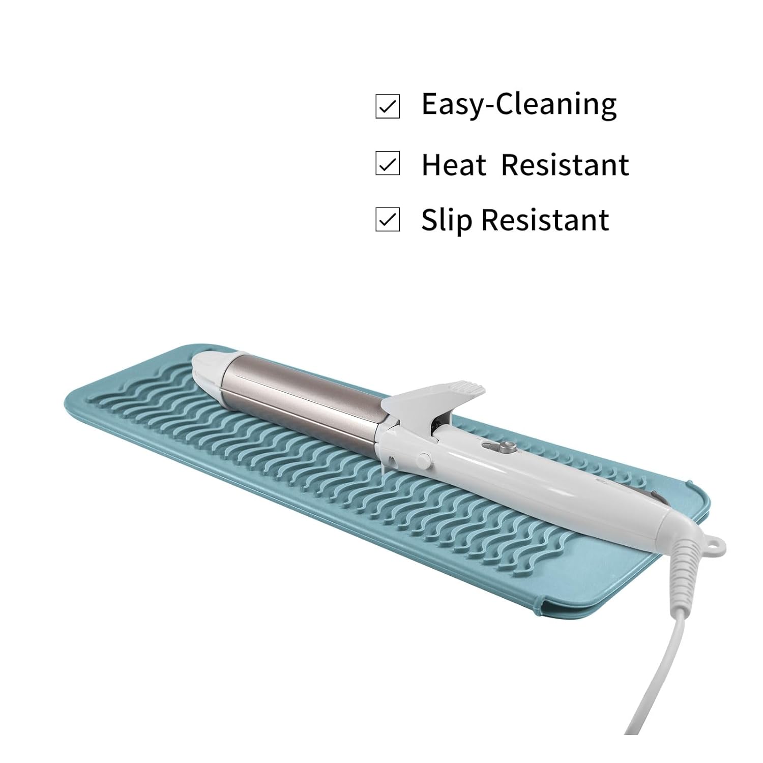 EIOKIT Bolsa de viaje de silicona resistente al calor para alisadora de cabello, plancha para prensar, rizador de pelo, varita rizadora de cabello,