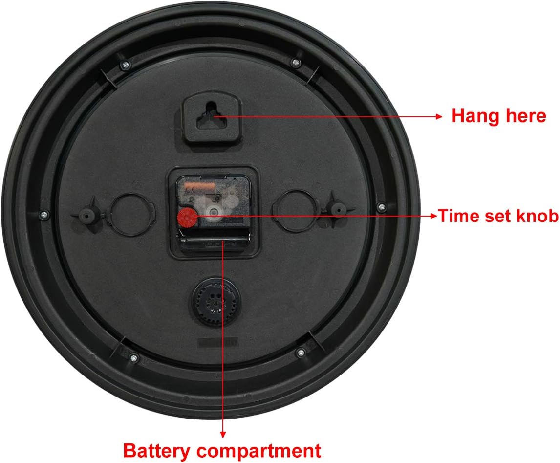 Rsobl Reloj de pared para interiores y exteriores de 12 pulgadas con termómetro, reloj impermeable a pilas, bronce
