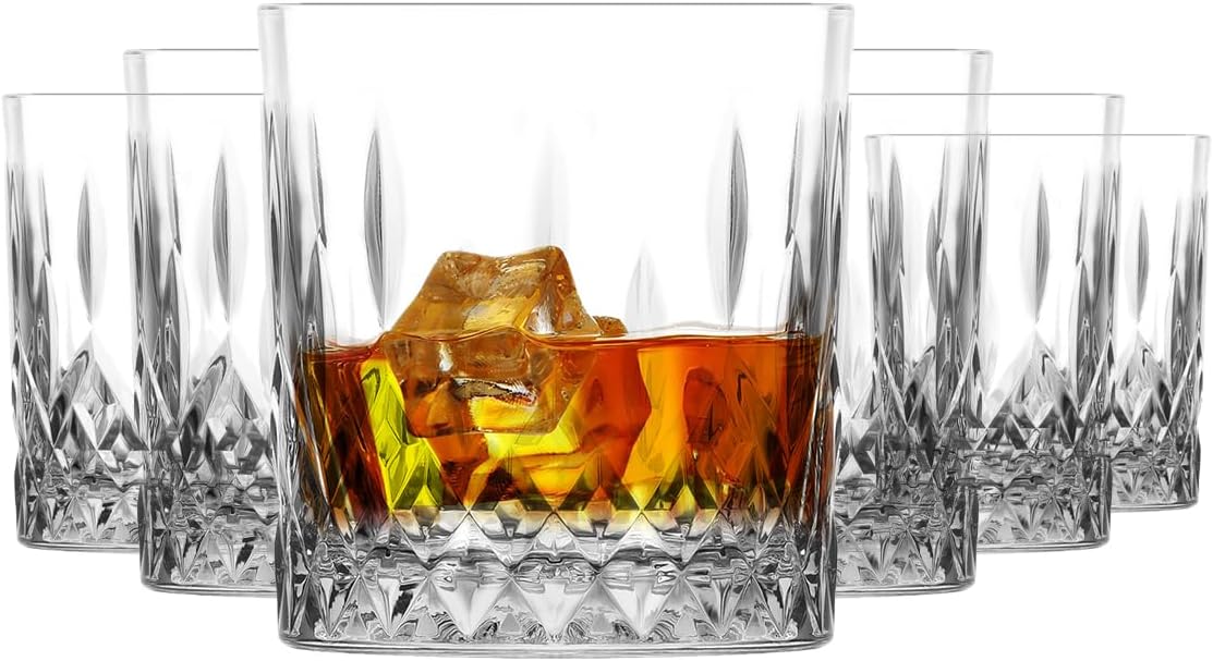 lav Old Fashioned – Juego de 6 vasos de whisky de 11.25 onzas, vasos de whisky para hombres y mujeres, vasos de bar para bar y comedor en casa,