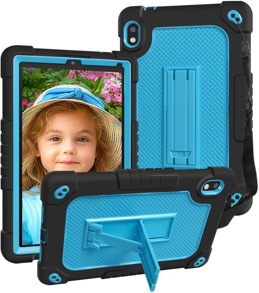 Funda para Orbic Tab 8 pulgadas resistente con correa para el hombro Kickstand suave silicona dura trasera híbrida cubierta protectora para 8 “Orbic