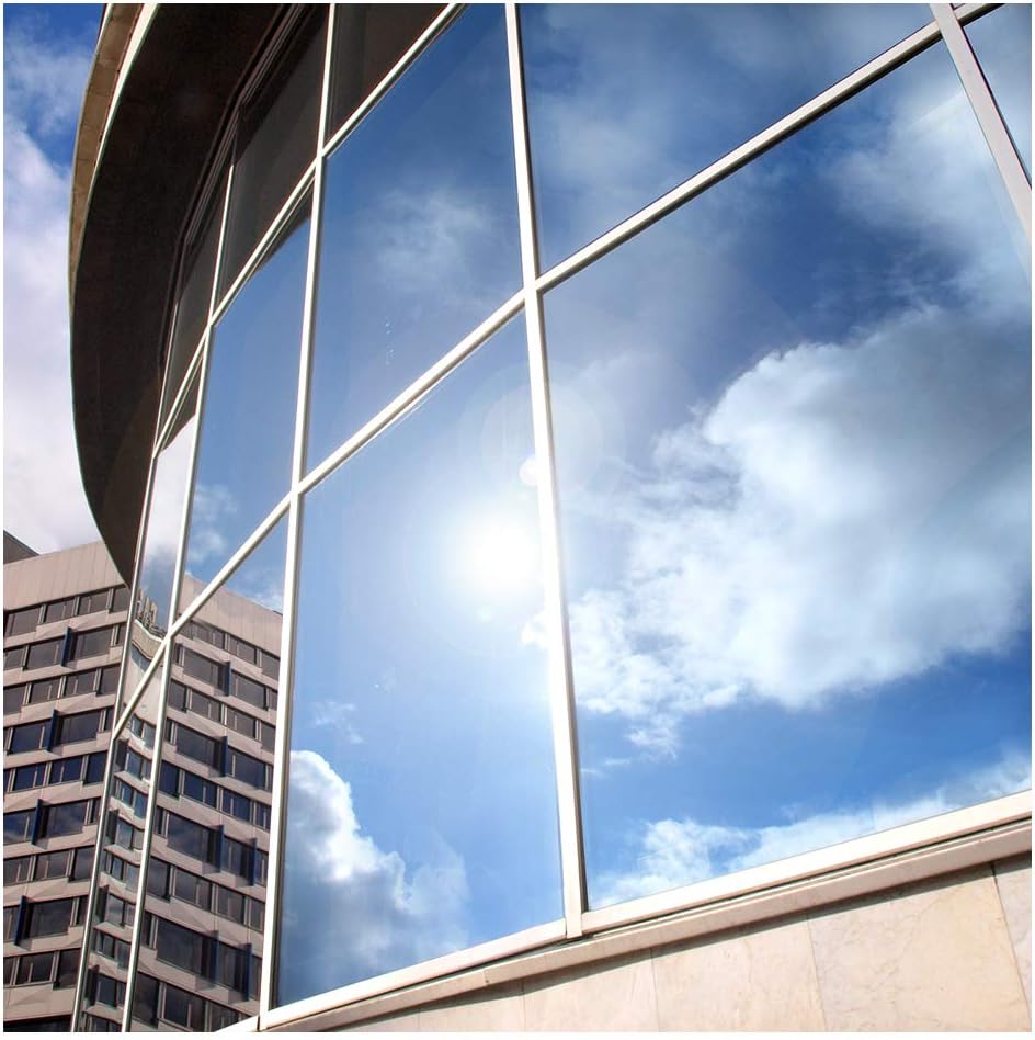 Película de ventana para privacidad y protección solar plateada 15, BDF EXS15 EXTERIOR, oscura, de BuyDecorativeFilm