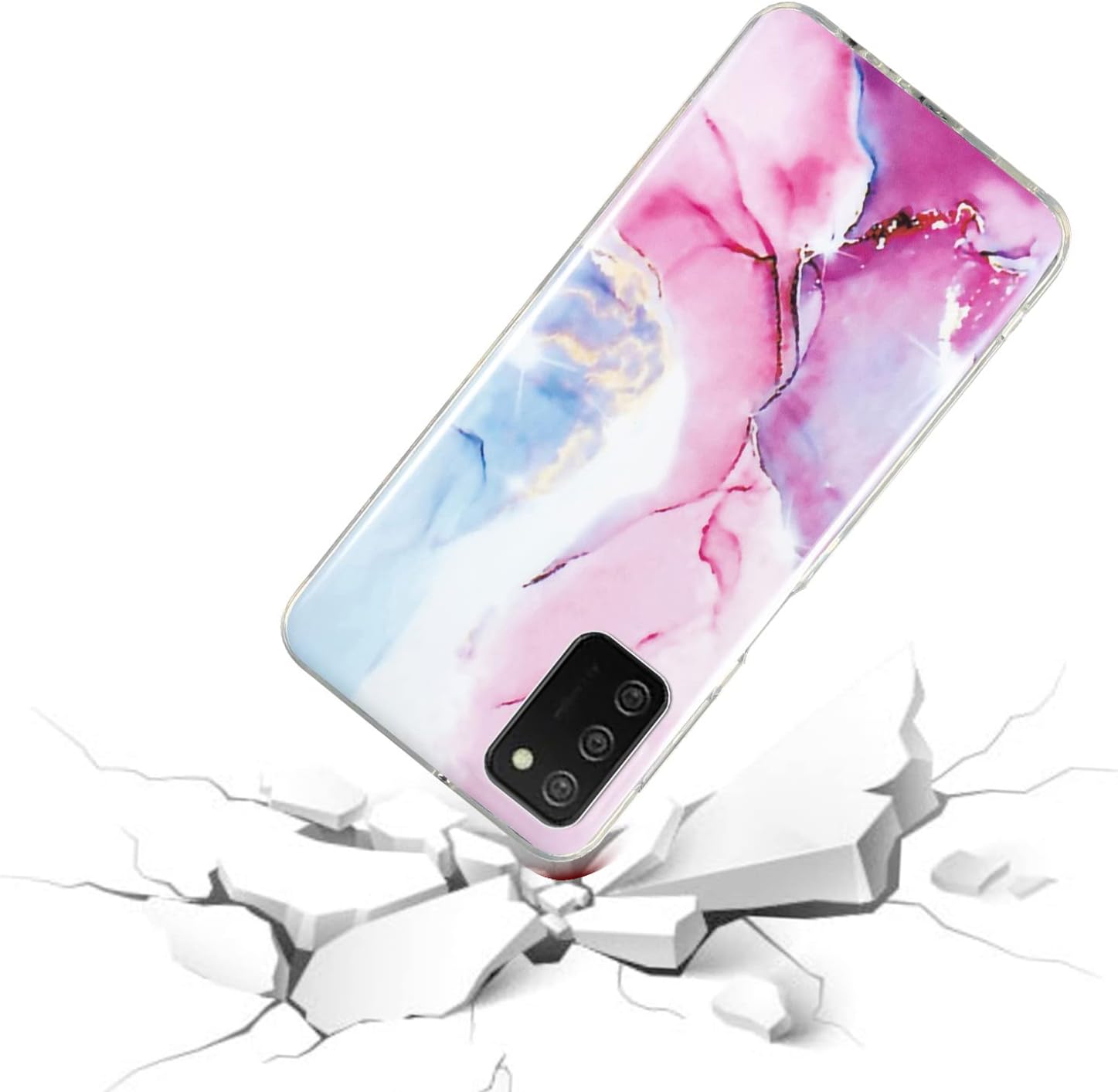 Funda compatible con Samsung Galaxy A03s, diseño de mármol mate, delgada, elegante, suave, flexible, funda protectora de TPU con tecnología IMD con
