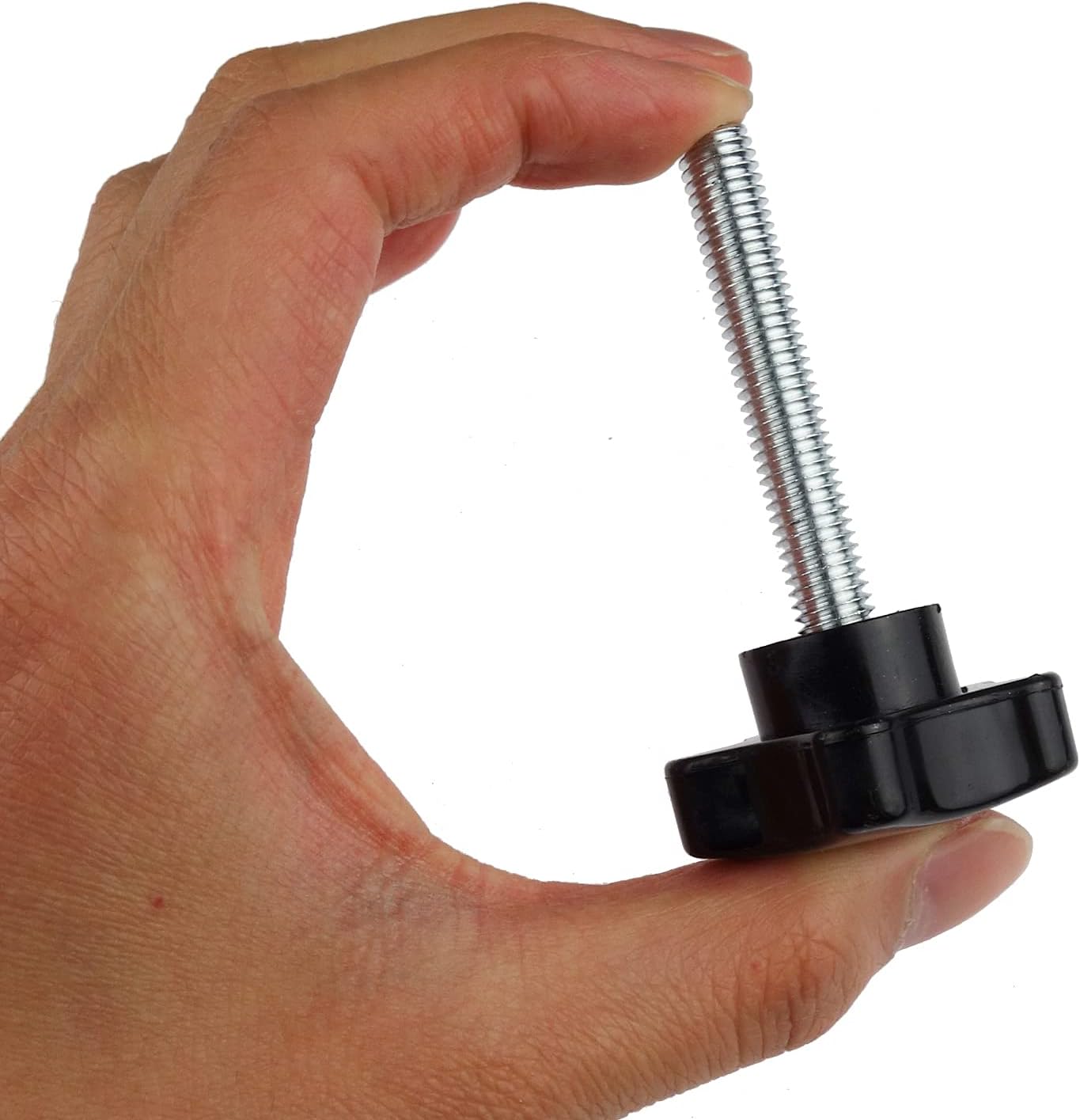 Kasteco Paquete de 2 tornillos de ajuste de perilla de mano de estrella de repuesto de rosca negra de 0.315 in (M8 x 1.969 in)