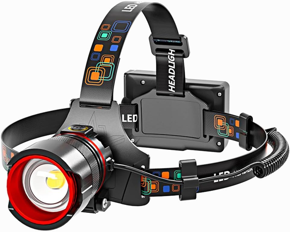 ABUSVEX Linterna LED de 1000 lúmenes con luz negra UV de 365 nm, súper brillante, recargable por USB C, llavero LED con luz lateral COB, zumbador