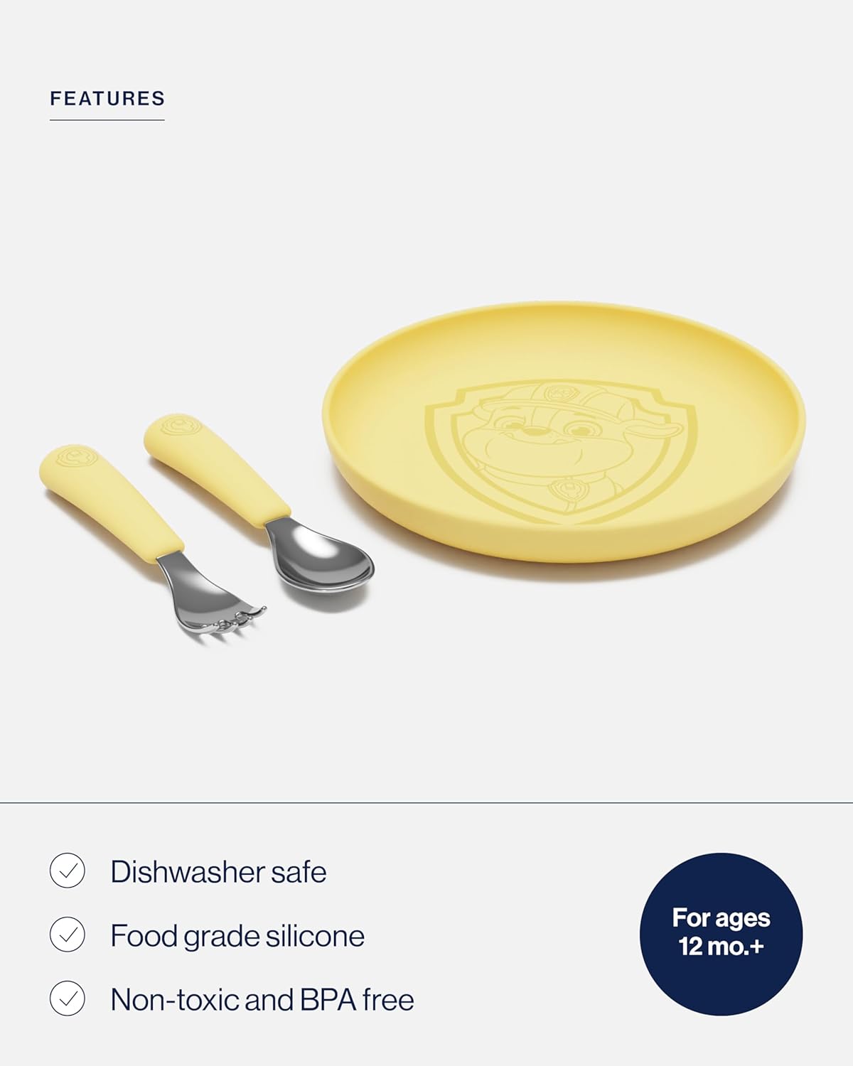 Lalo PAW Patrol – Juego de platos y utensilios para niños, apto para lavavajillas, sin BPA durante más de 12 meses, incluye plato, cuchara