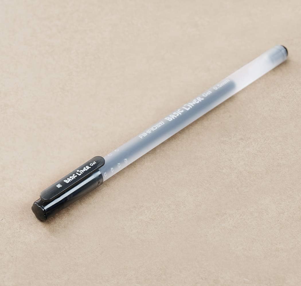 czxwyst 8761 Basic Liner – Bolígrafos de tinta de gel de 0.020 in, punta fina (color negro, paquete de 12 unidades)