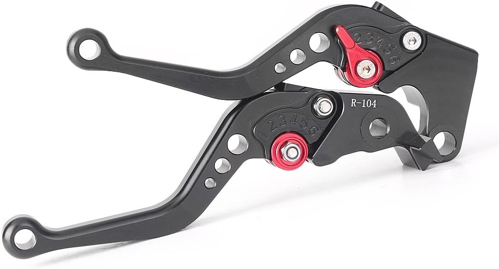 GZYF Palancas de embrague de freno cortopara Yamaha YZF R6 2005-2011YZF R1 2004-2008 negro y rojo