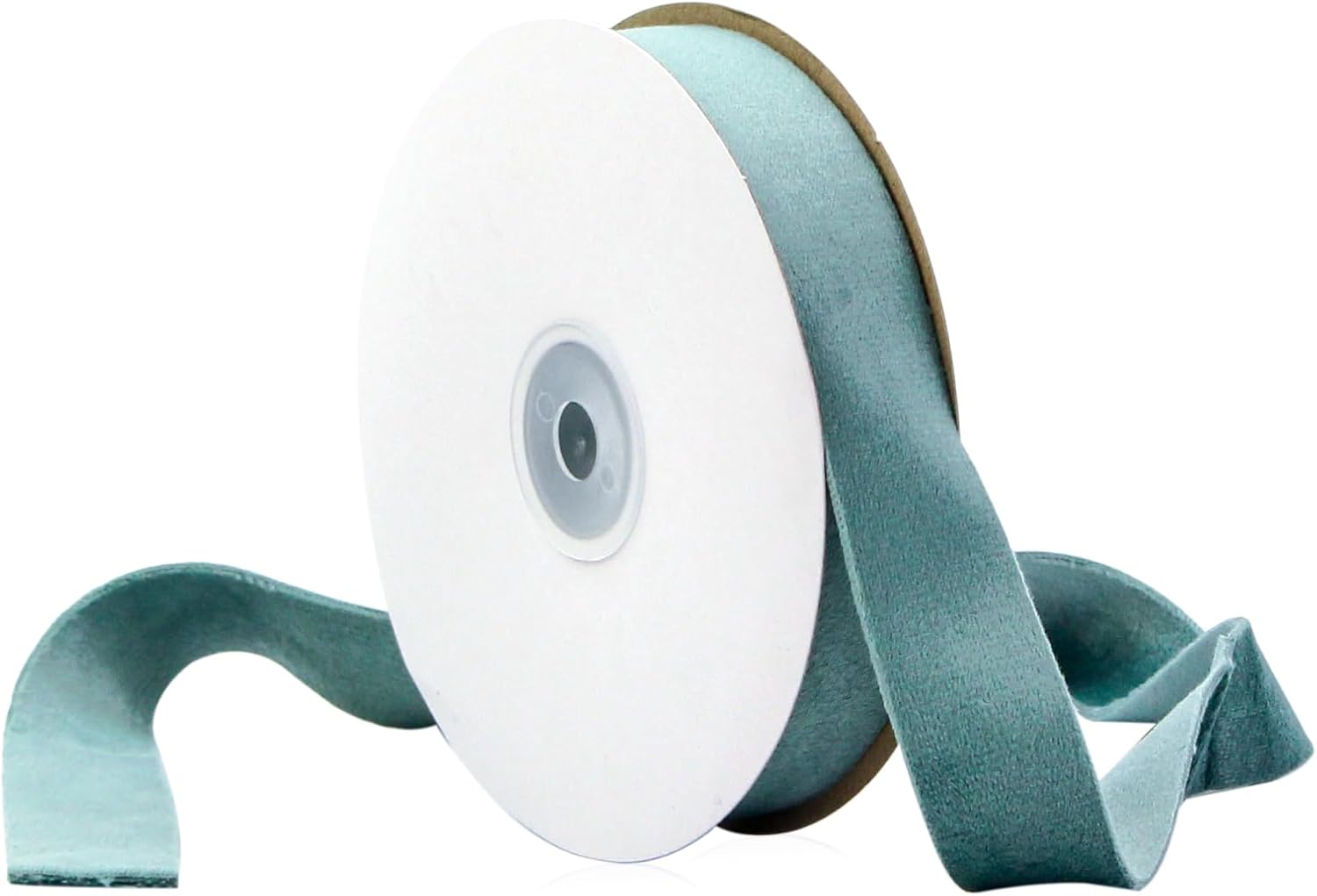 Cinta de terciopelo de doble cara verde polvoriento, 1 pulgada, 10 yardas, cintas de terciopelo para decoración de coronas de Navidad, envoltura de