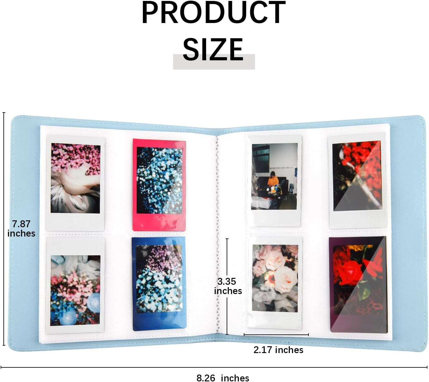 Ruibytree Mini álbum de fotos de 256 bolsillos, compatible con cámara instantánea Fujifilm Instax Mini 12, 11, 9, 40, 90, 8, 7, Evo LiPlay, funda de