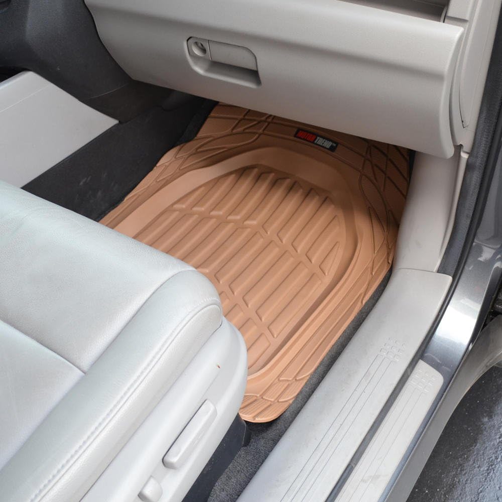 Motor Trend FlexTough tapetes para piso de caucho, de gran capacidad, base gruesa y forro para carga, para todos los climas juego de cobertura