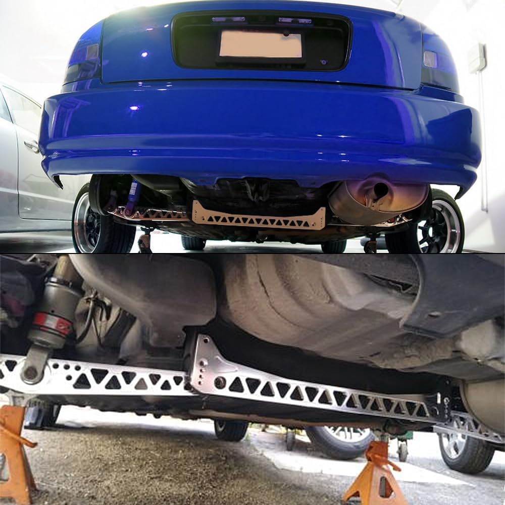 Brazo de control inferior trasero+soporte de bastidor auxiliar compatible con 96-00 Honda Civic EK LCA Negro