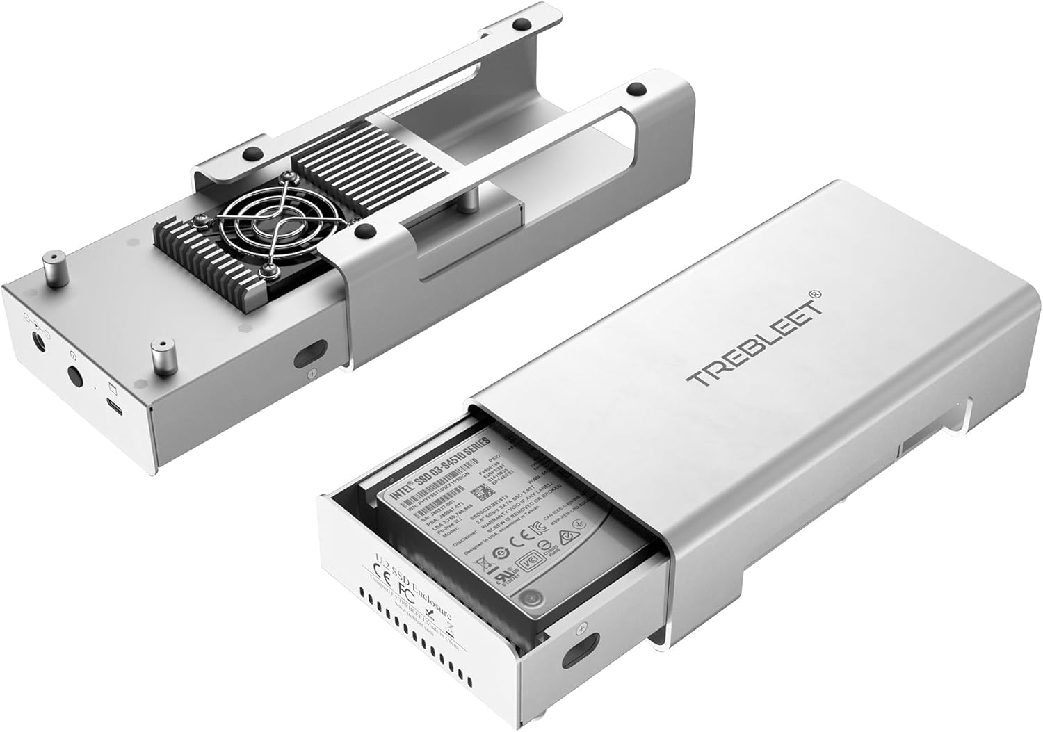 USB4 40Gbps Compatible con Thunderbolt 3 a U.2 NVMe SSD, hasta 3000 Mbs Tipo C a U.2 (SFF-8639) Adaptador PCIe, carcasa externa de aluminio de 2.5