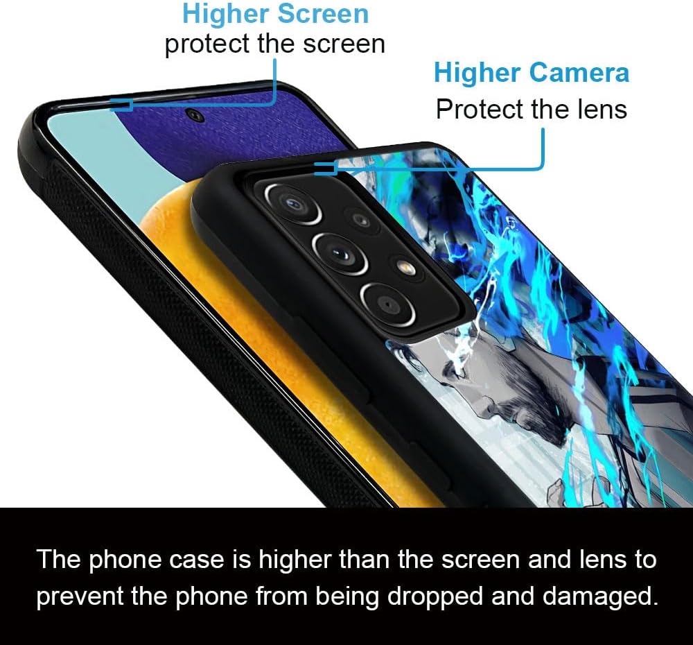 Henok Funda compatible con Samsung Galaxy A53 5G, Y A1 Jugador de Fútbol Diseño Retro con Antideslizante a prueba de golpes Protector de PC
