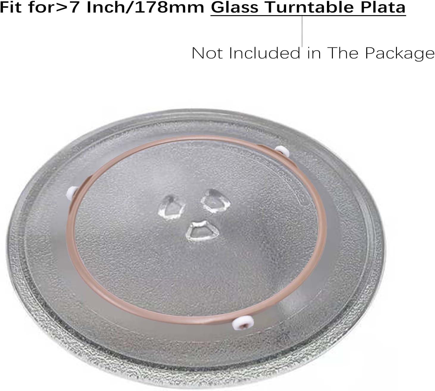 Paquete de 2 anillos giratorios de microondas de 7 pulgadas, soporte para bandeja de placa de vidrio, anillo interior de repuesto, para microondas,