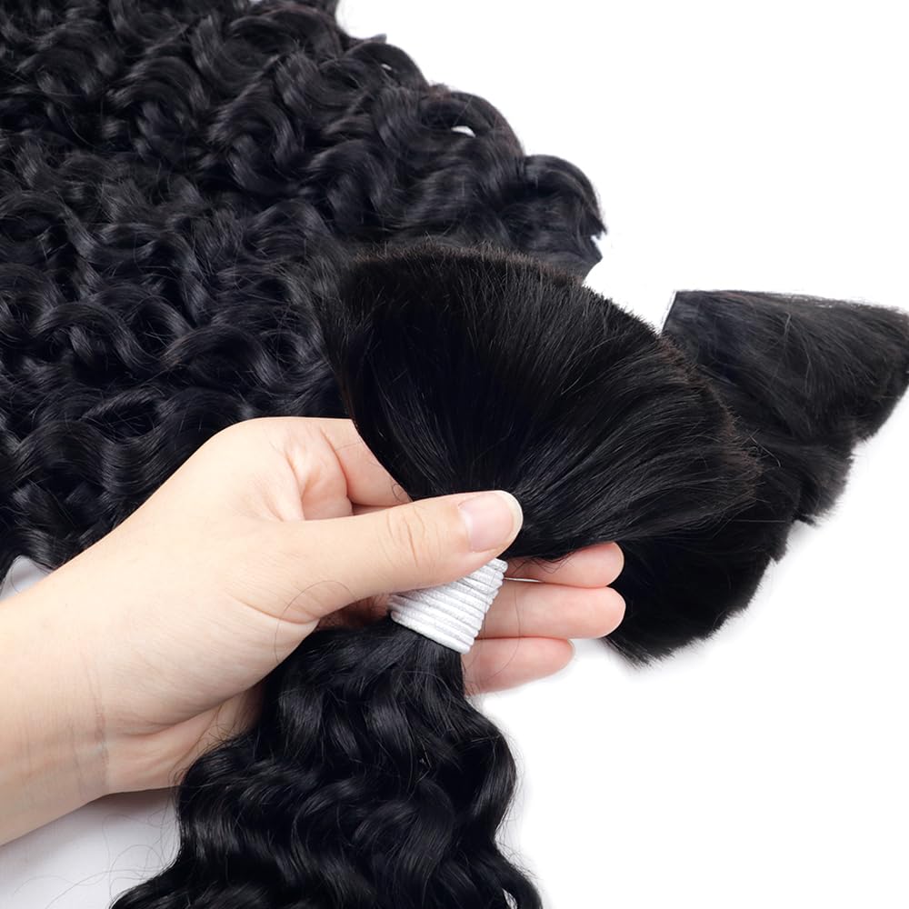 Nvnvdij Cabello liso a granel para trenzar, 3.53 oz por paquete, extensiones sin trama, 100% cabello humano Remy natural a granel (14 pulgadas,