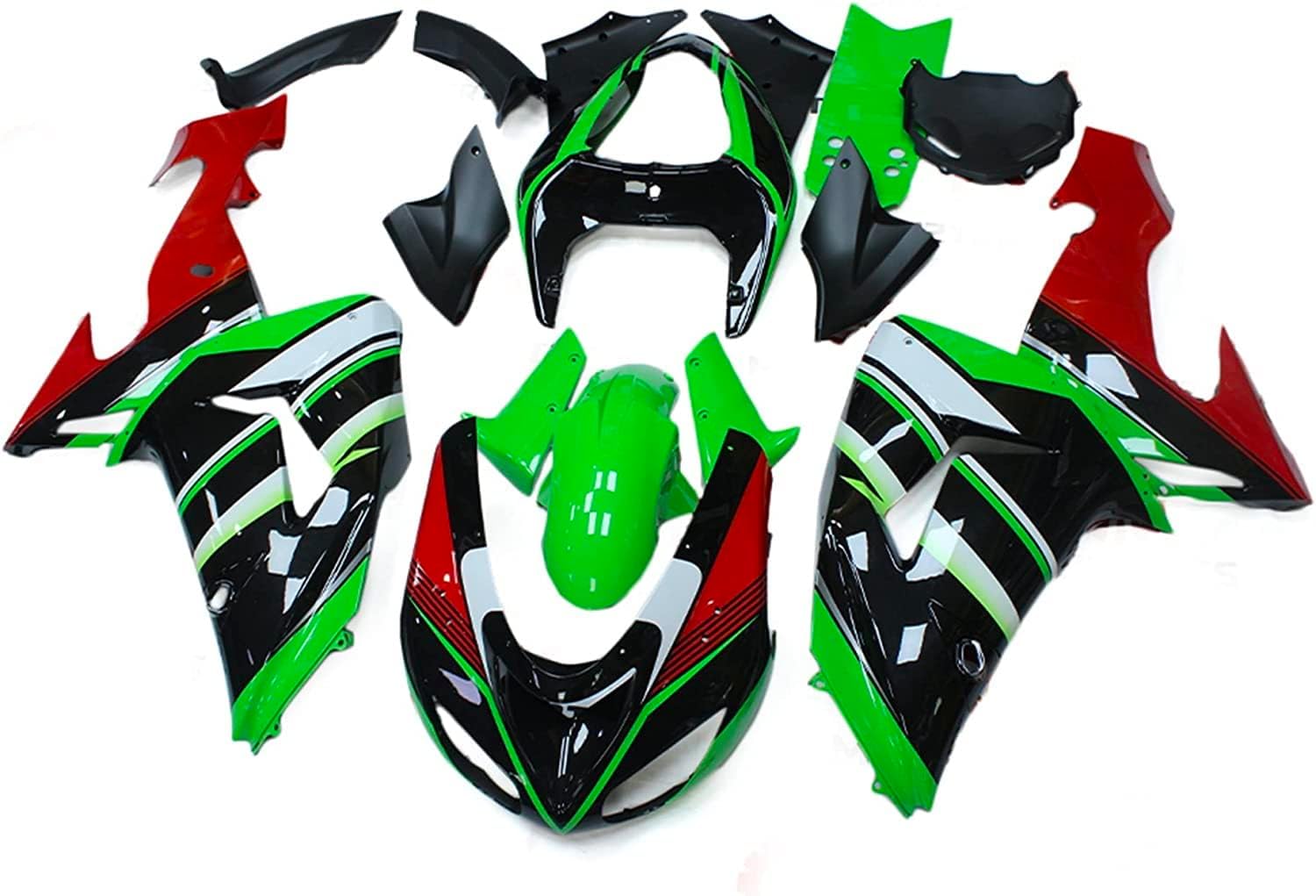 Kit de carenado rojo verde negro apto para Kawasaki ZX-10R Ninja 2006 2007 06 07 ZX10R ABS molde de inyección de plástico motocicleta carrocería