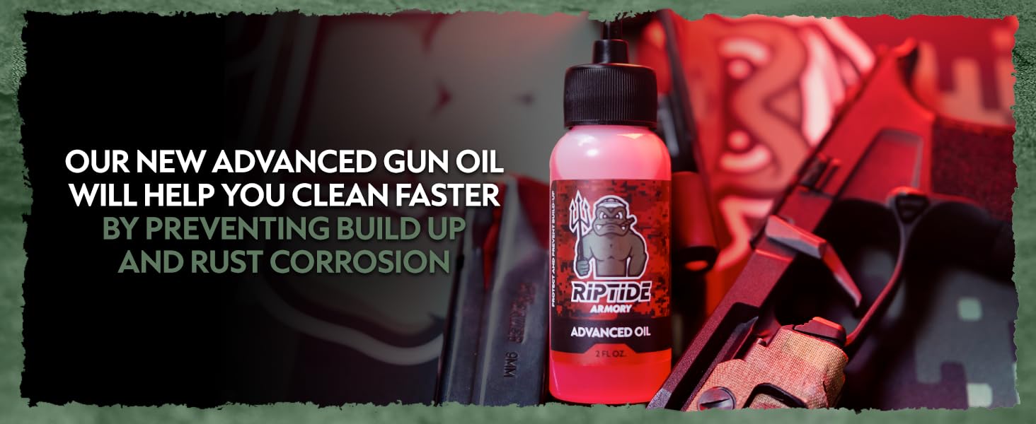 Riptide Armory Advanced – Aceite para pistola  Protección y lubricación de grafeno de larga duración  Protege y previene la acumulación  Seguro en