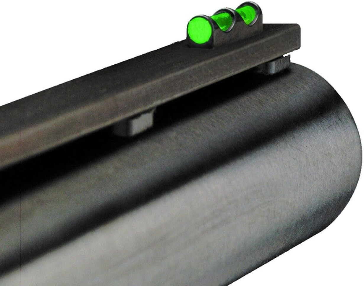 TRUGLO Bright Low-Profile All Metal Construction Long Bead Front Fiber Optic Gun Replacement Bead, RedGreen