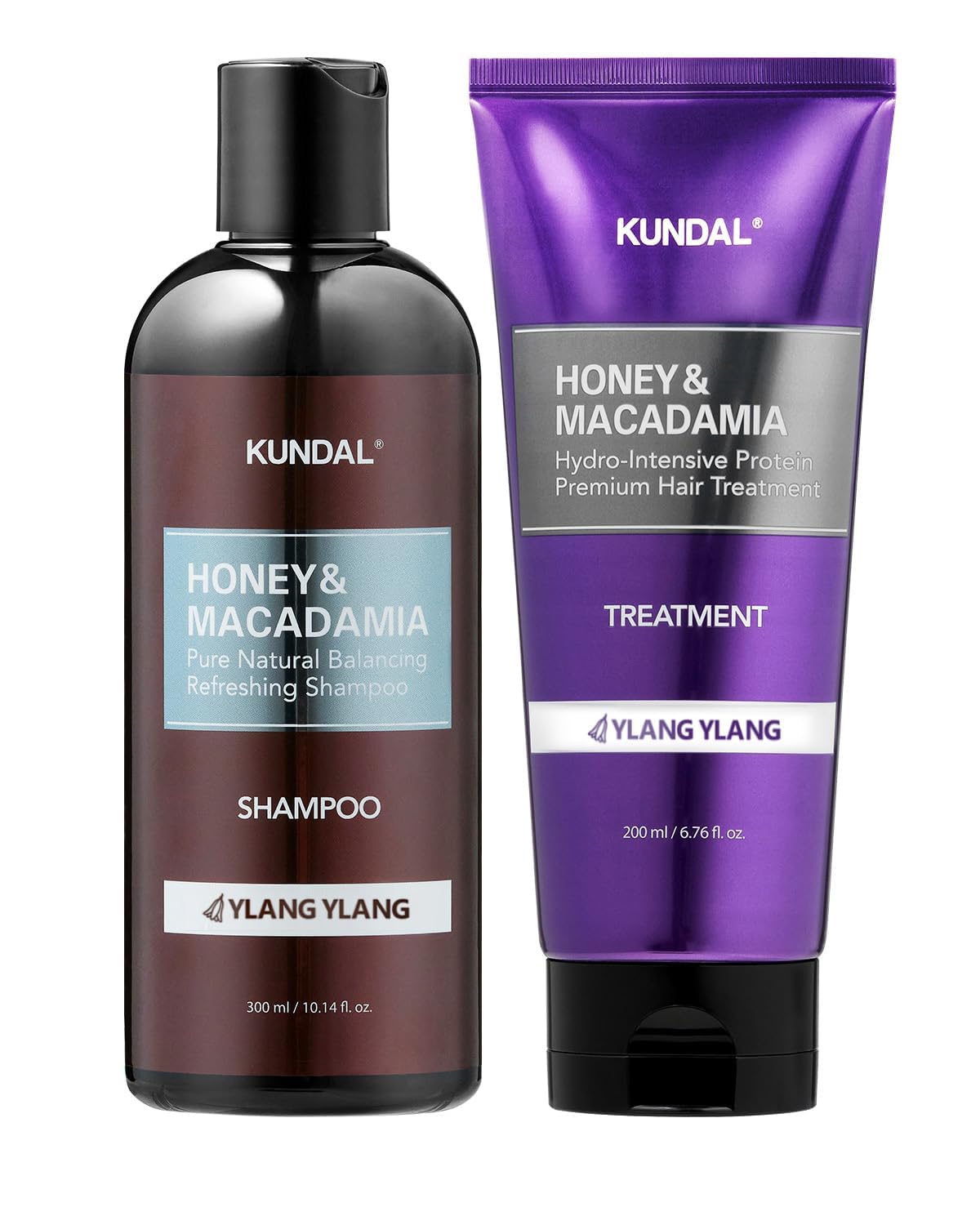 KUNDAL Juego de champú y acondicionador natural para el cabello aroma a ylang ylang – Reparación del cabello de daño definitivo fortalecer, nutrir y