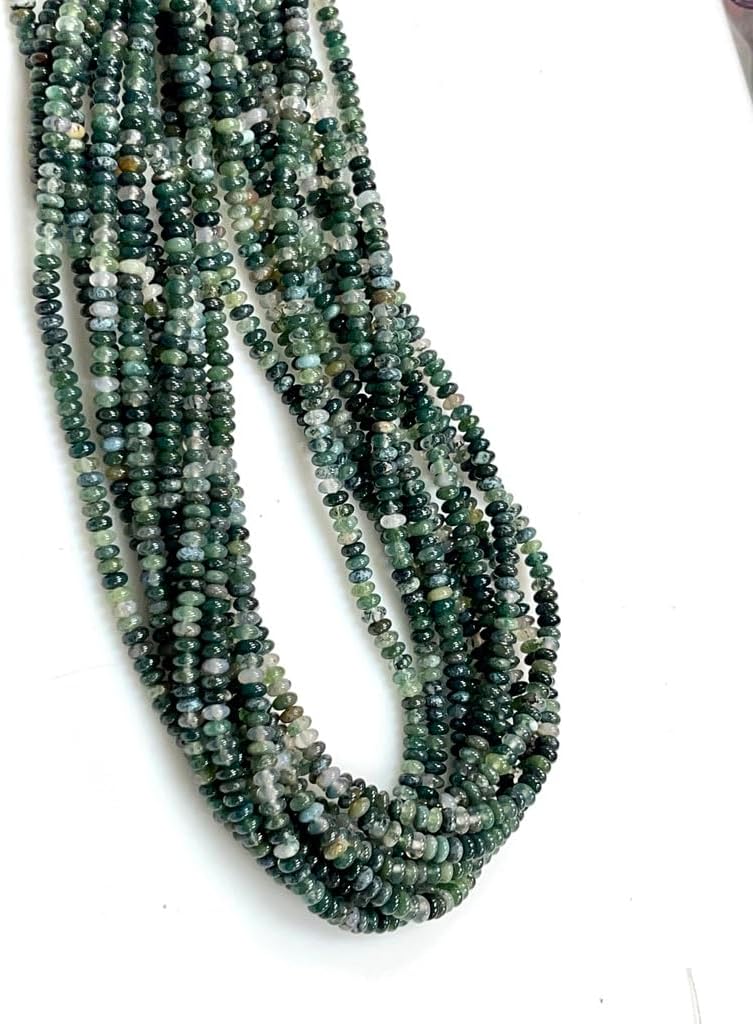 Heishi – Cuentas de piedras preciosas naturales de jade verde de 0.157 x 0.079 in, hebras sueltas de 16 pulgadas de largo, cuentas sueltas de