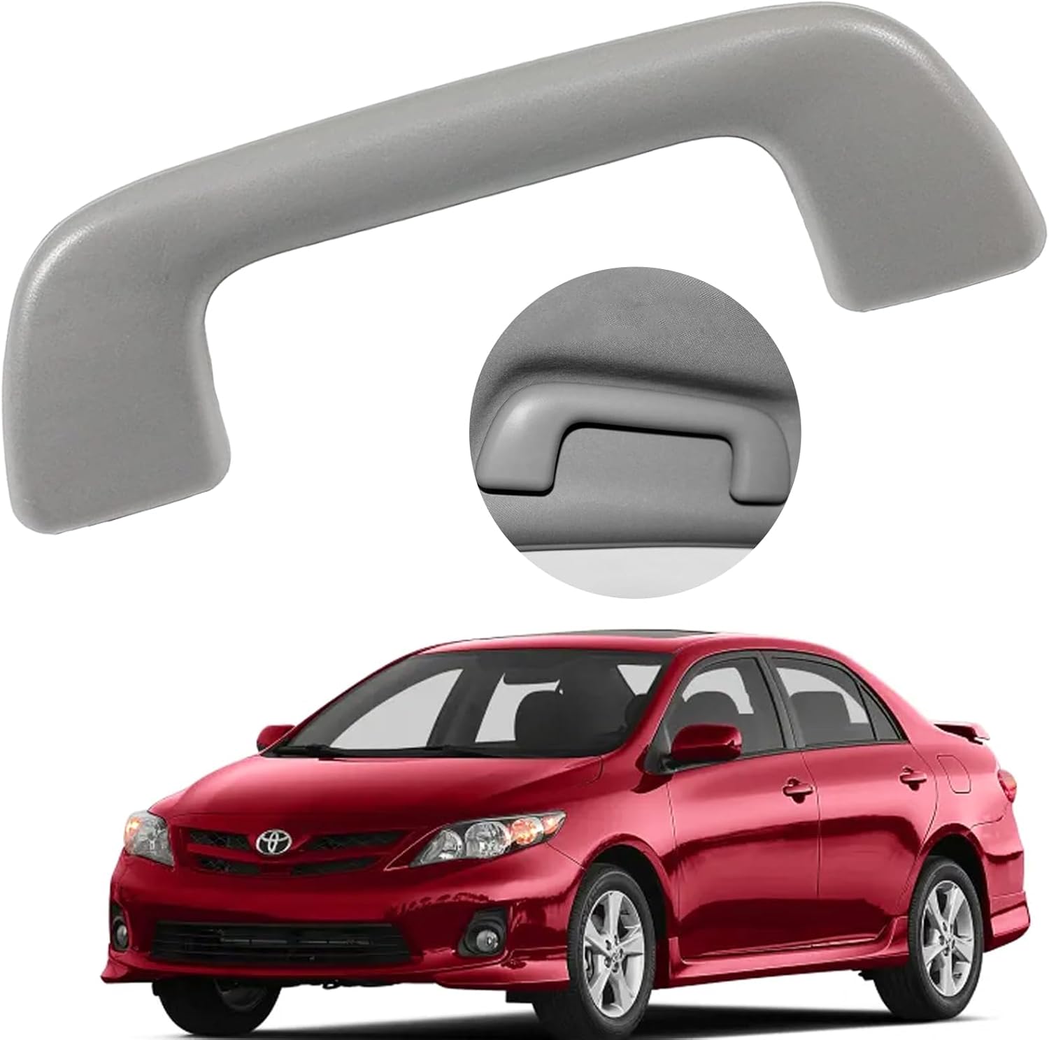 E-Vniko Tirador de techo delantero compatible con Toyota Corolla Rav4 Yaris Vios Reemplazo 74610-52020 Mango de riel de agarre gris Pasamanos