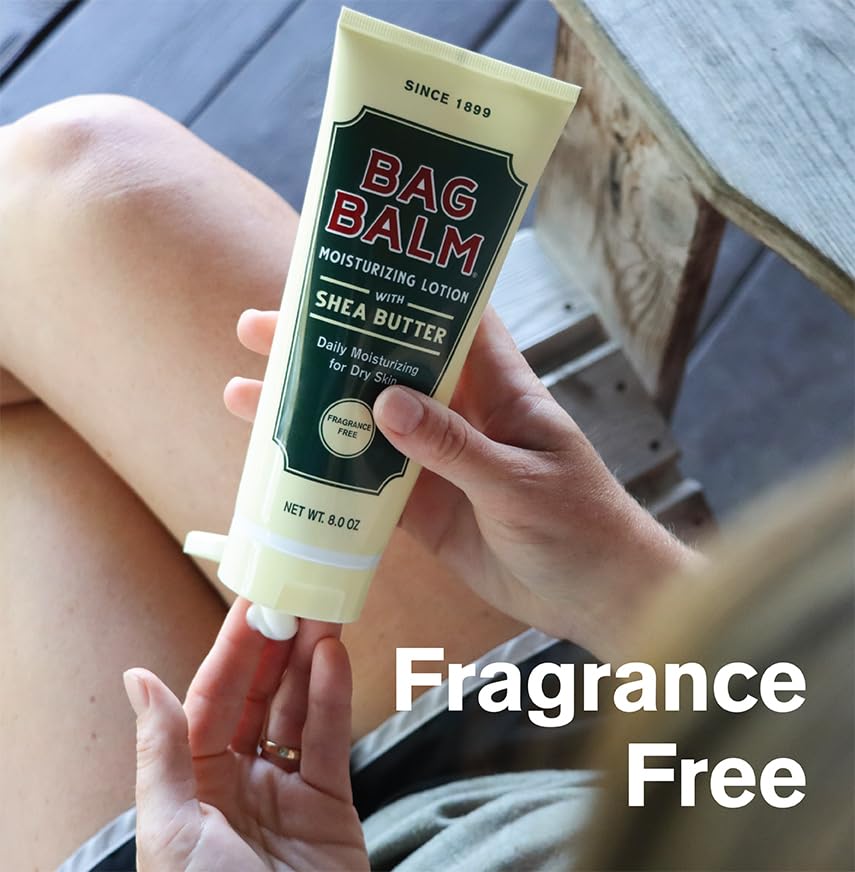 Bag Balm Loción corporal hidratante con manteca de karité, hidratante diaria para piel seca  Paquete de 2 tubos de 8 onzas