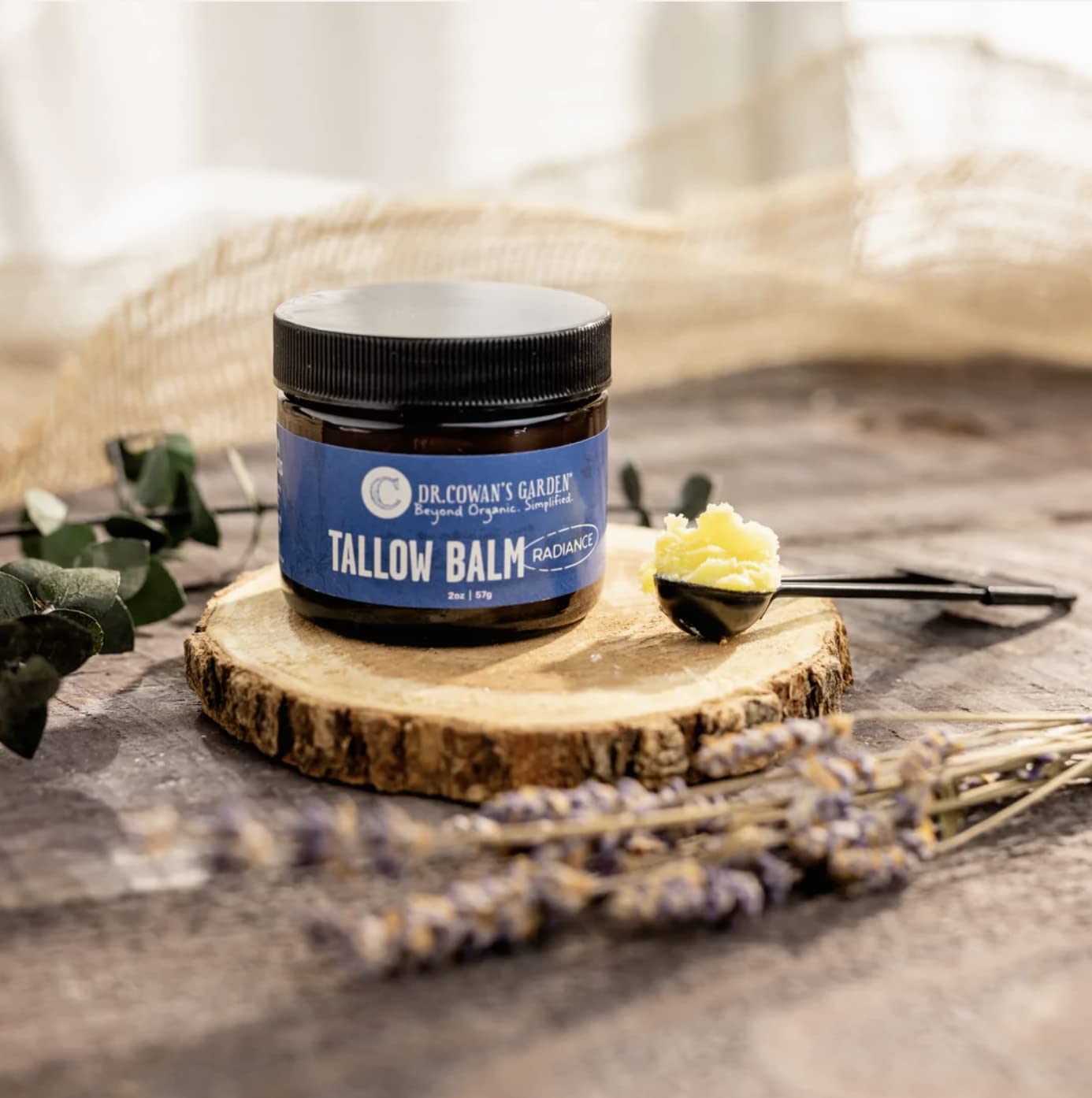 Dr. Cowan’s Garden Bálsamo para el cuidado de la piel de sebo 100% alimentado con pasto e ingredientes orgánicos. (Radiance Balm)